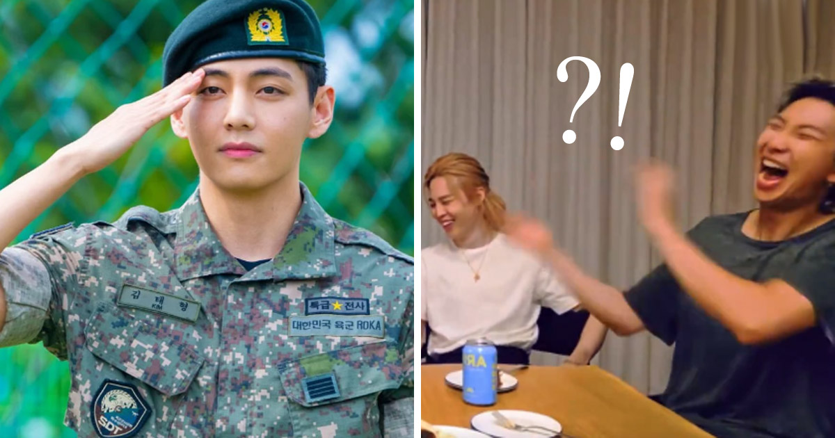 V عضو BTS يخرج تمامًا عن النص في الجيش ويُربك أحد الضباط بقصة طريفة