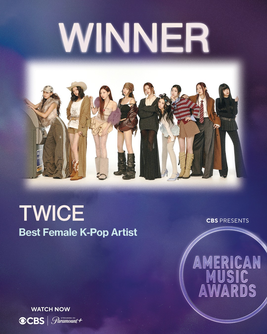 TWICE تفوز بجائزة أفضل فرقة كيبوب نسائية في American Music Awards 2026